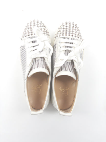 Christian Louboutin White Spikes Sneakers (Fits 41)
