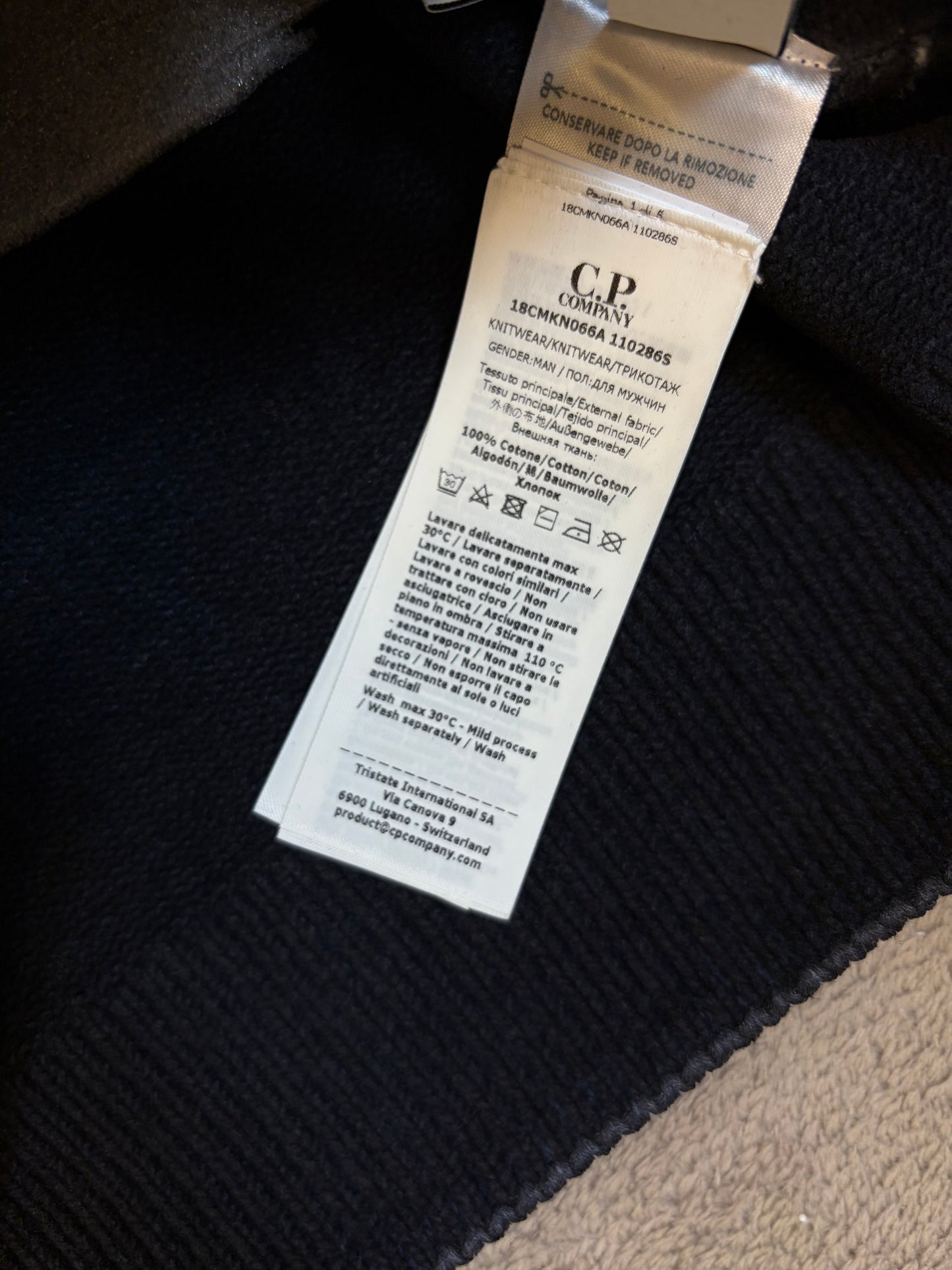 C.P. Company Reverse Plat Crew Neck Sweatshirt - Navy