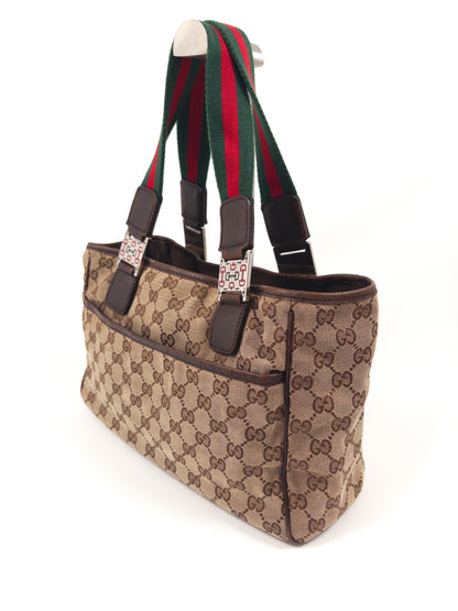 Gucci GG Canvas Sherry Line Tote Bag