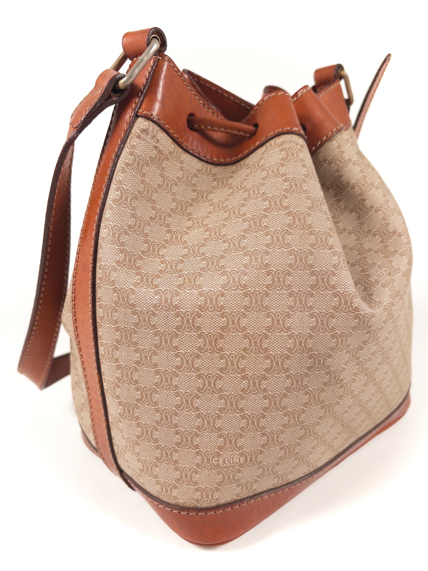 Celine Macadam PVC and Leather Drawstring Shoulder Bag