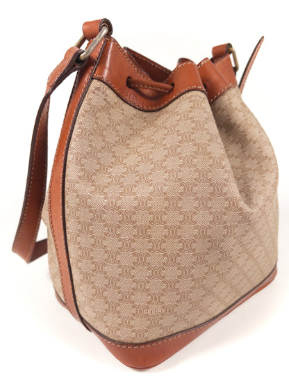 Celine Macadam PVC and Leather Drawstring Shoulder Bag