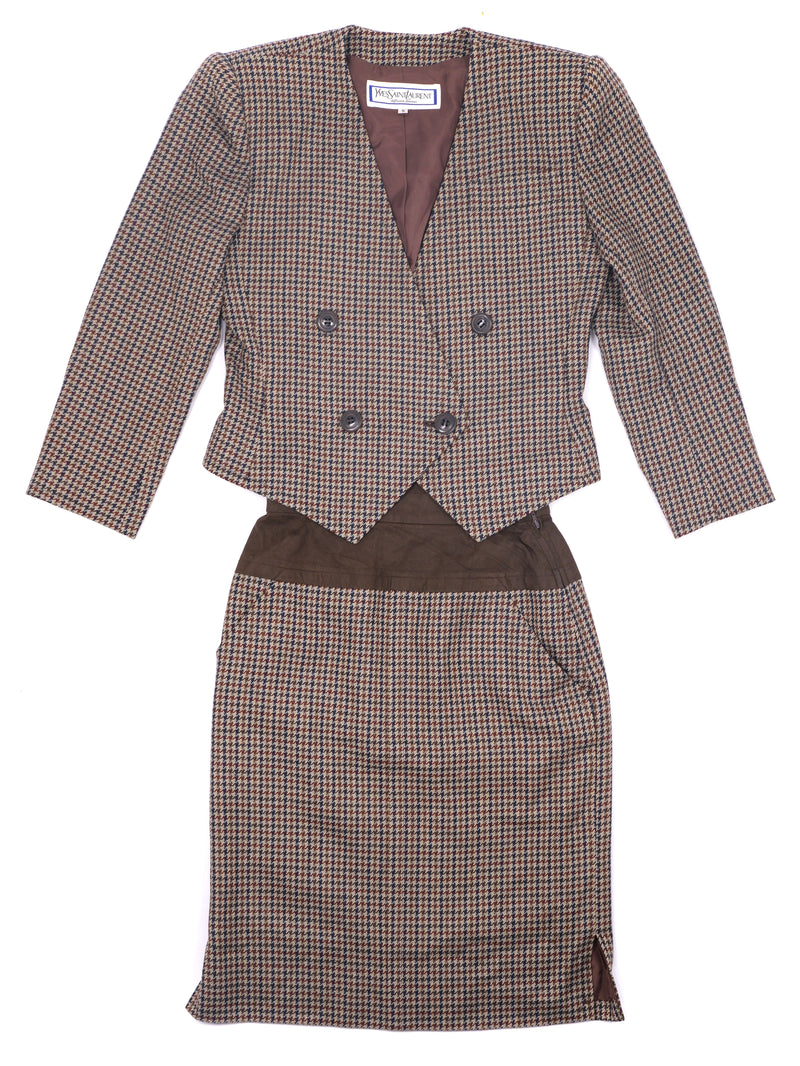 Yves Saint Laurent Suit Set, Vintage Suit Jacket (Size S) And Skirt (Size M)