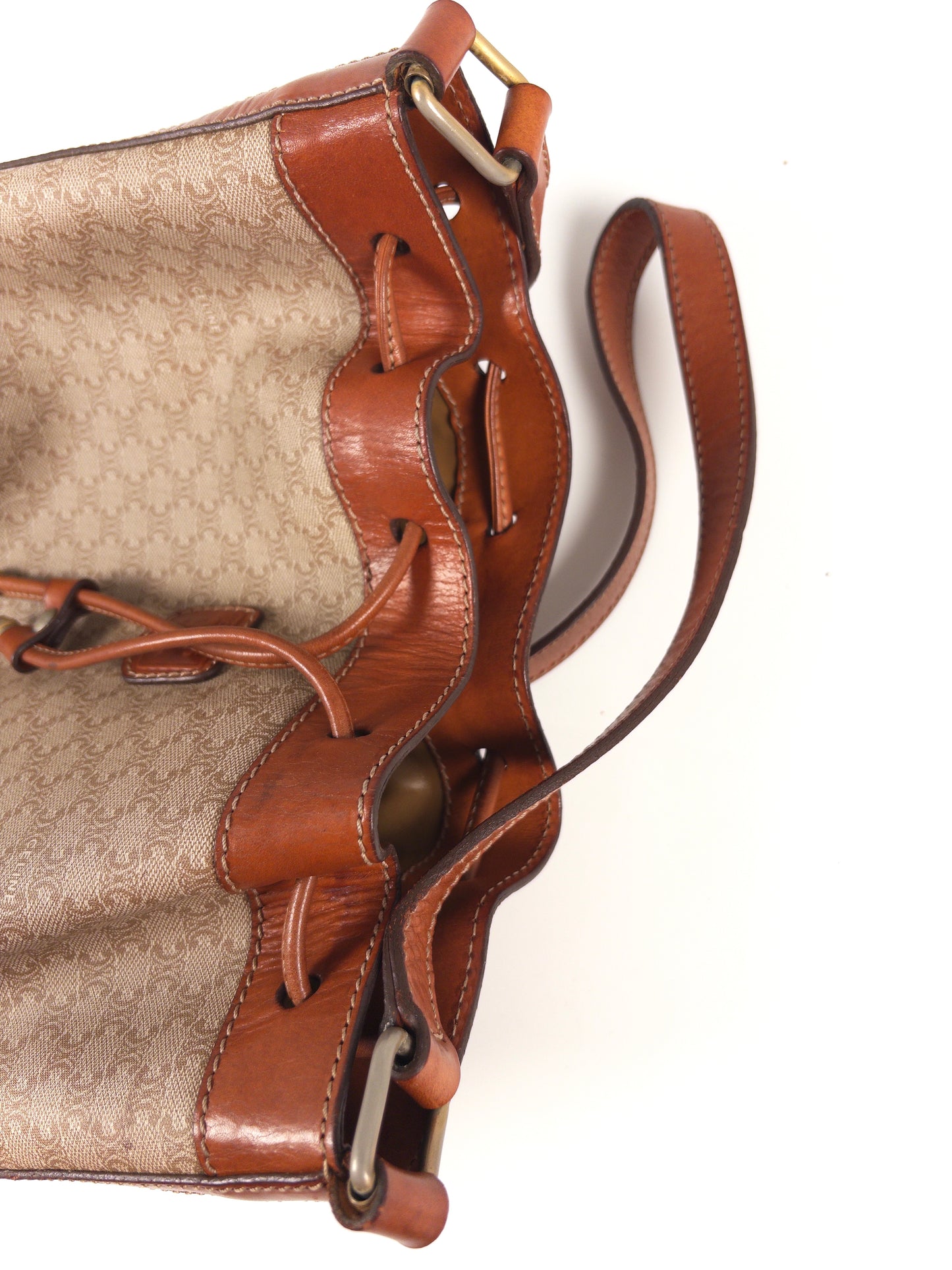 Celine Macadam PVC and Leather Drawstring Shoulder Bag