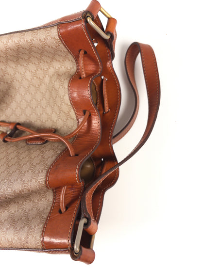 Celine Macadam PVC and Leather Drawstring Shoulder Bag