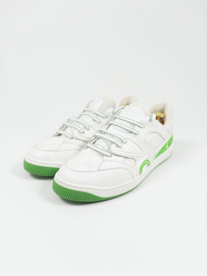 Gucci White & Green GG Sneakers (EU 43.5)