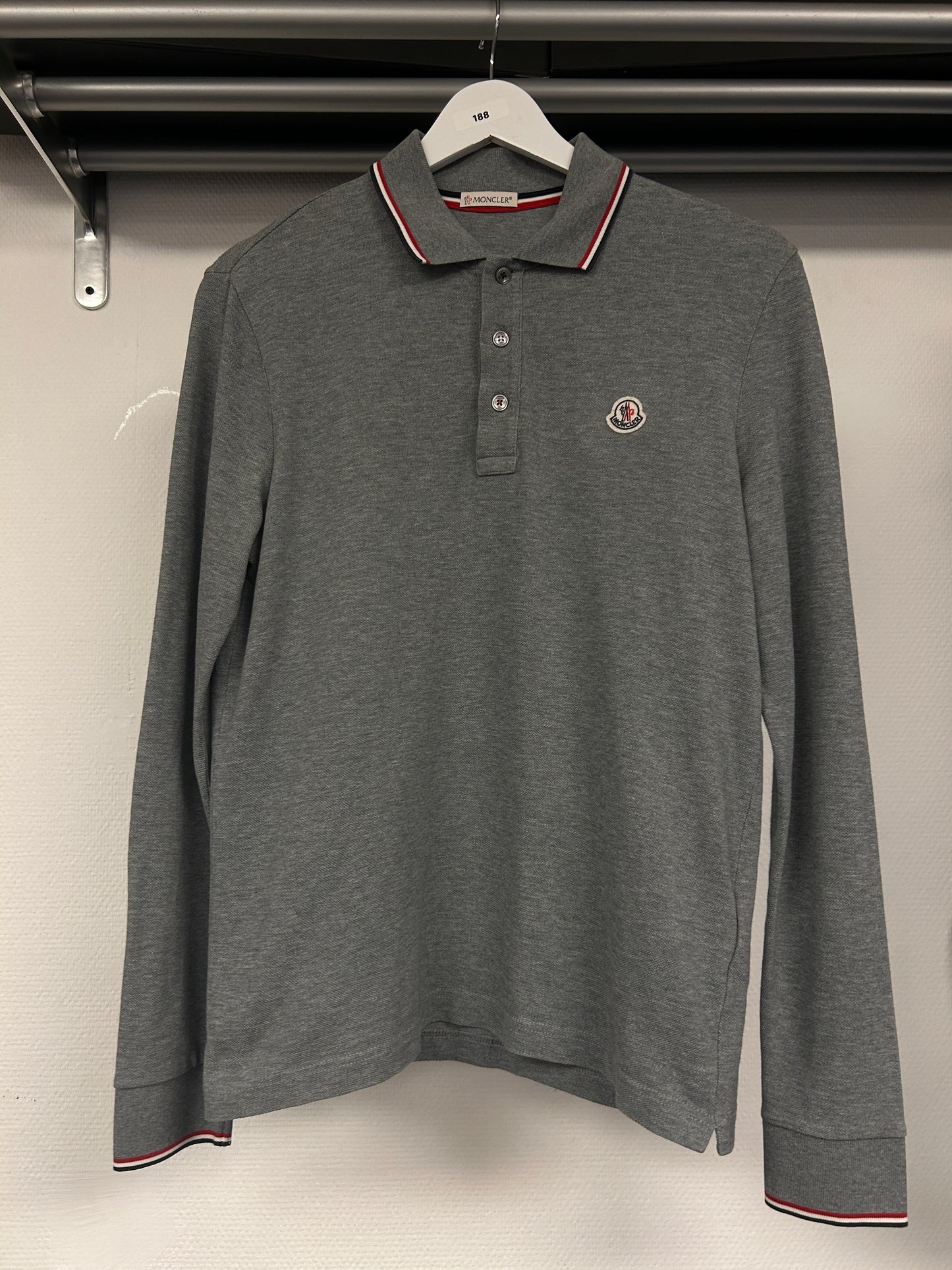 Moncler Tricolour Longsleeve Polo Shirt 188