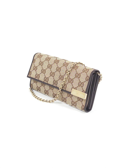 Gucci GG Canvas Chain Wallet Long Wallet