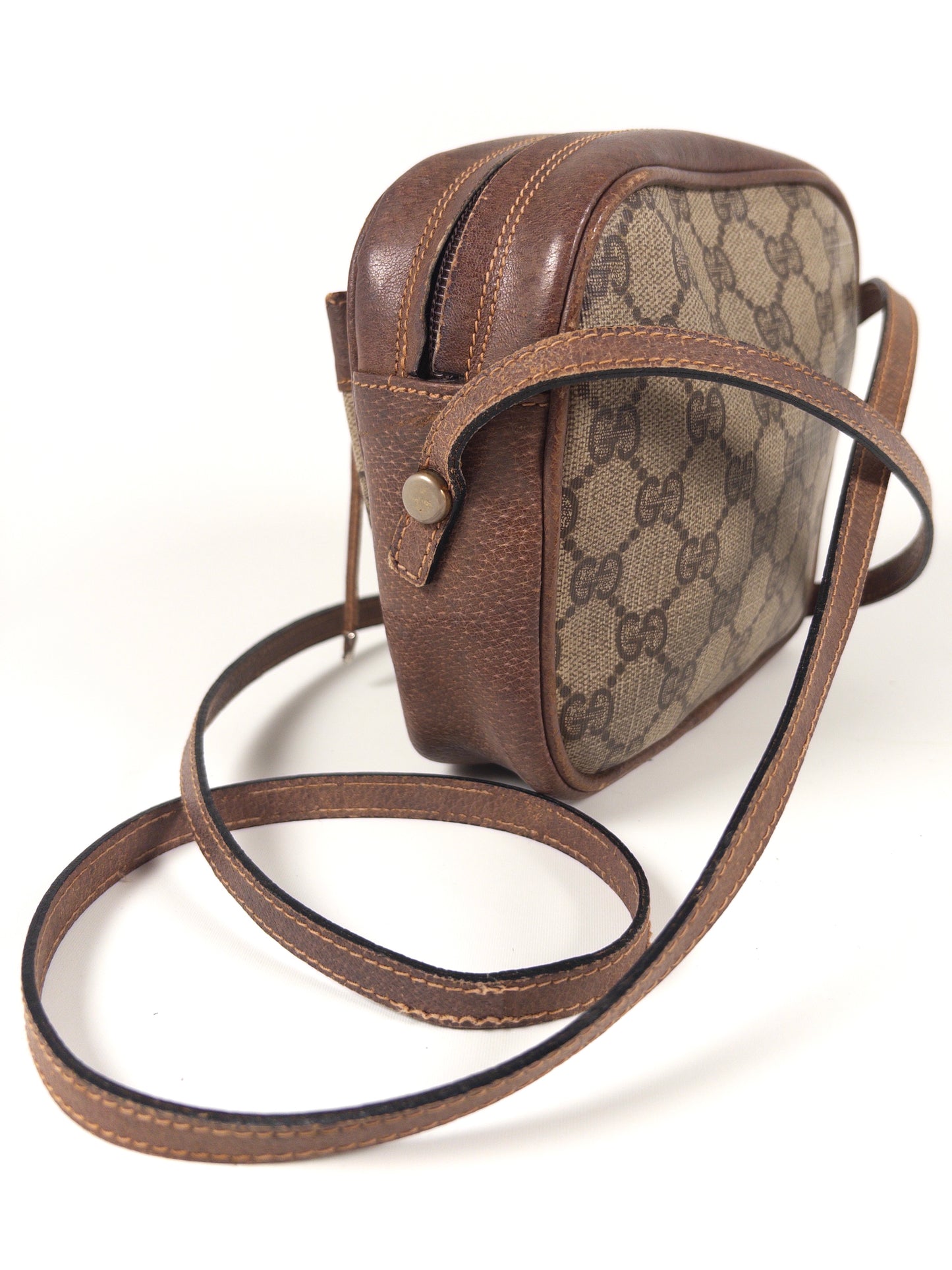 Vintage Gucci GG Supreme Mini Shoulder Bag (PVC & Leather)