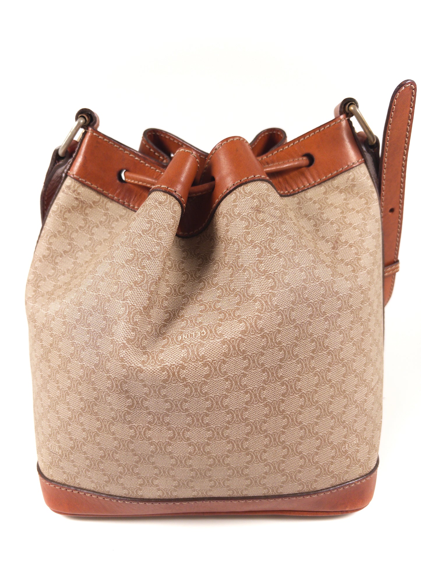 Celine Macadam PVC and Leather Drawstring Shoulder Bag