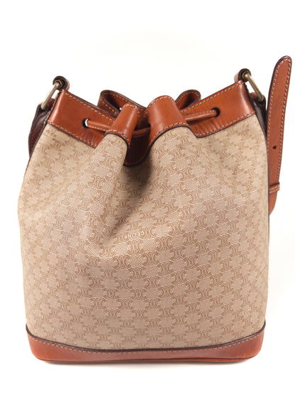 Celine Macadam PVC and Leather Drawstring Shoulder Bag