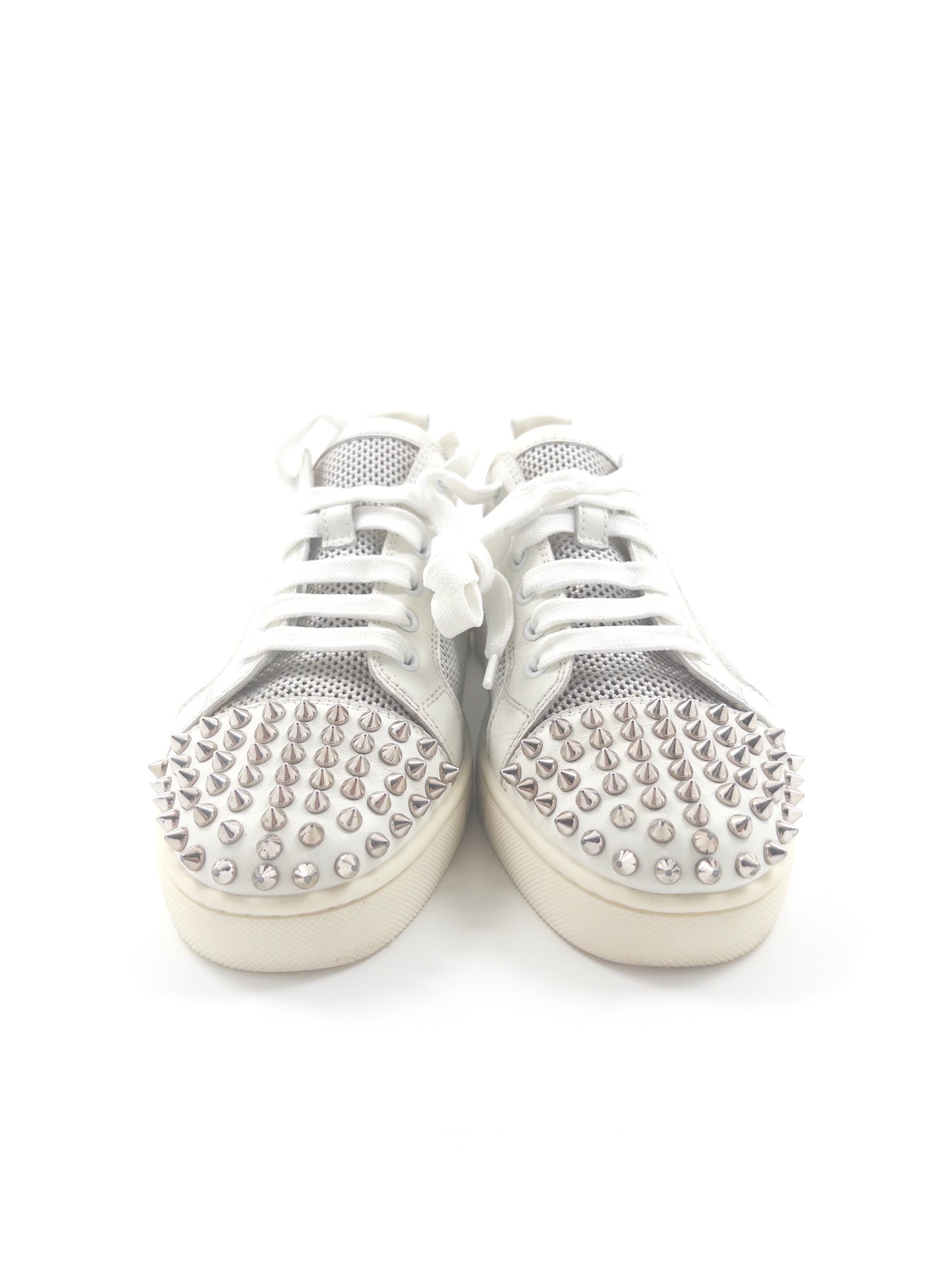 Christian Louboutin White Spikes Sneakers (Fits 41)