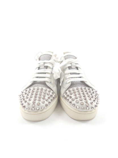 Christian Louboutin White Spikes Sneakers (Fits 41)