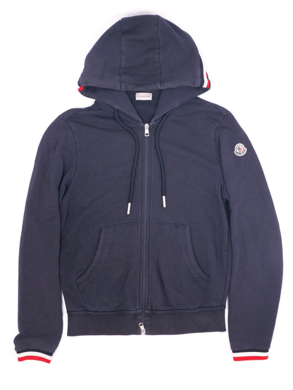 Moncler Tricolor Zip Hoodie Navy