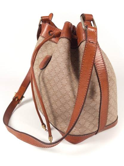 Celine Macadam PVC and Leather Drawstring Shoulder Bag
