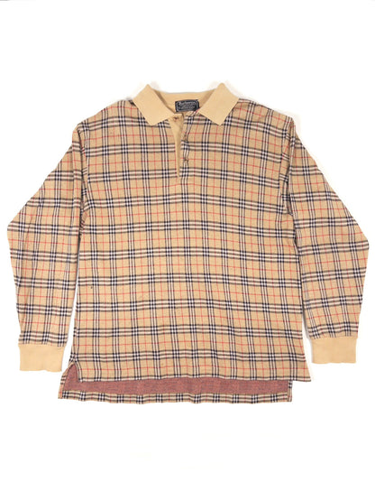 Burberry Check Long-Sleeved Polo Shirt