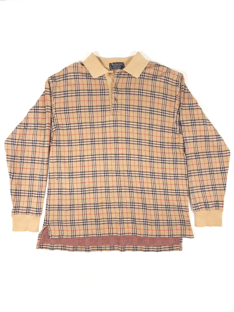 Burberry Check Long-Sleeved Polo Shirt