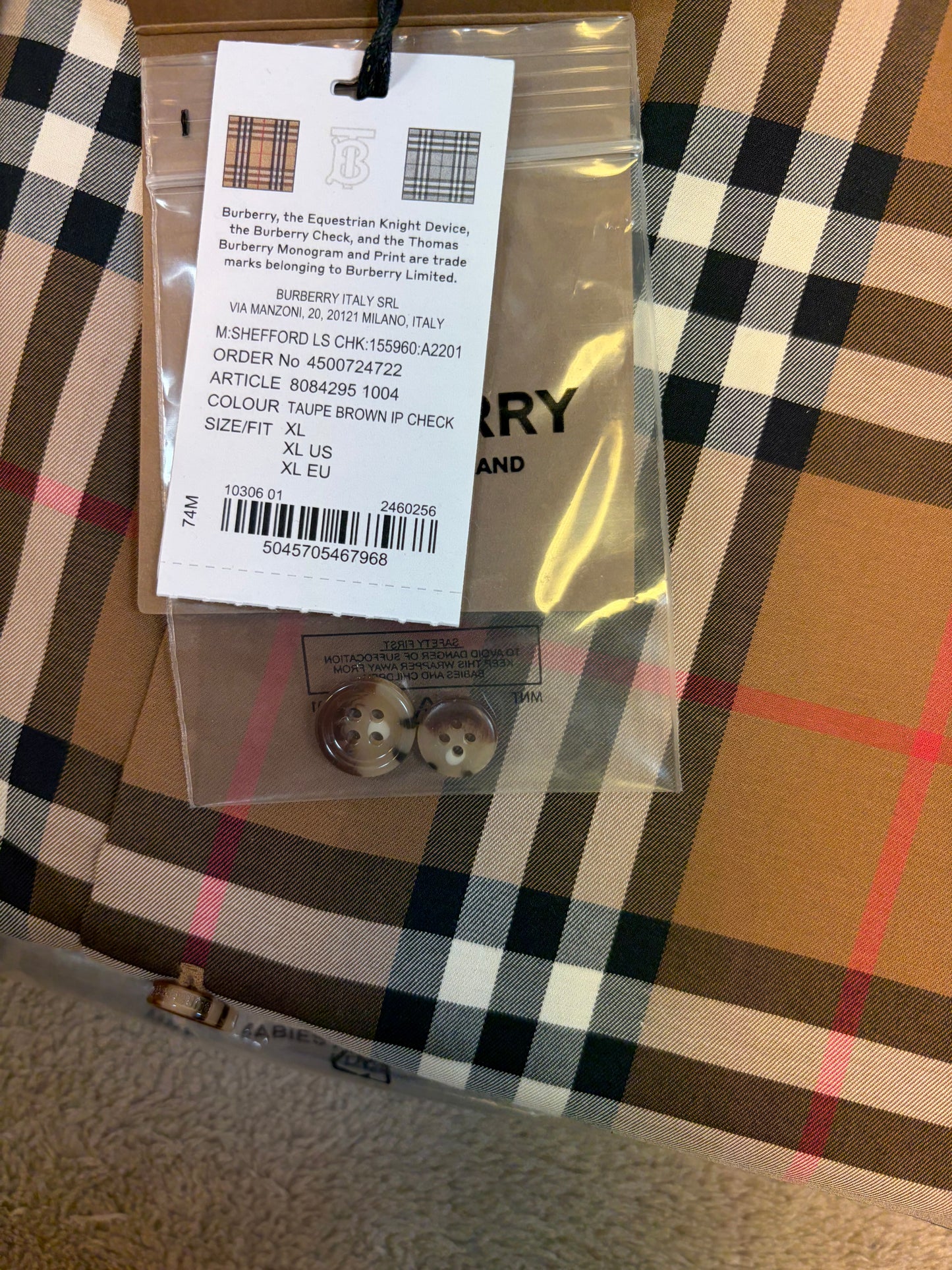 NEW Burberry Check Shirt