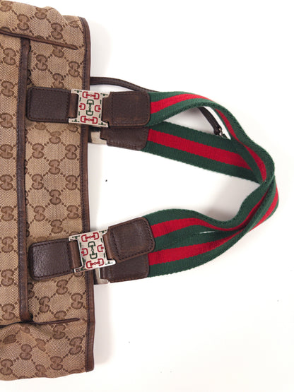 Gucci GG Canvas Sherry Line Tote Bag