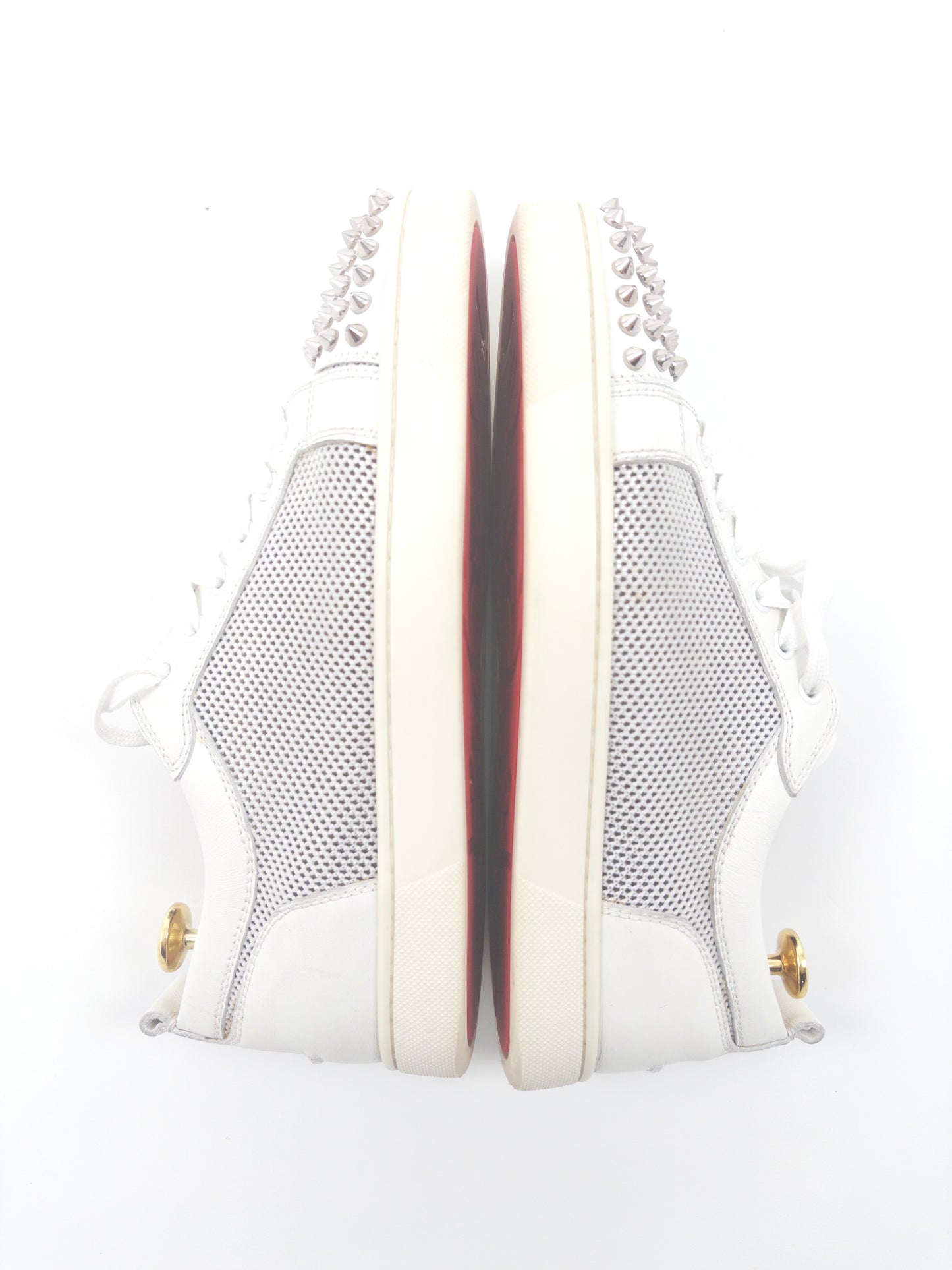 Christian Louboutin White Spikes Sneakers (Fits 41)
