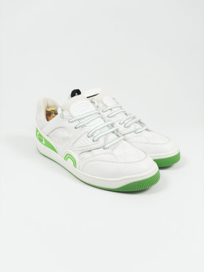 Gucci White & Green GG Sneakers (EU 43.5)
