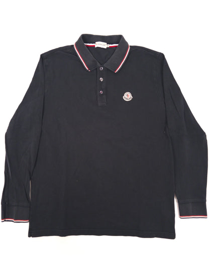 Moncler Longsleeve Polo Shirt Navy (Fits L)