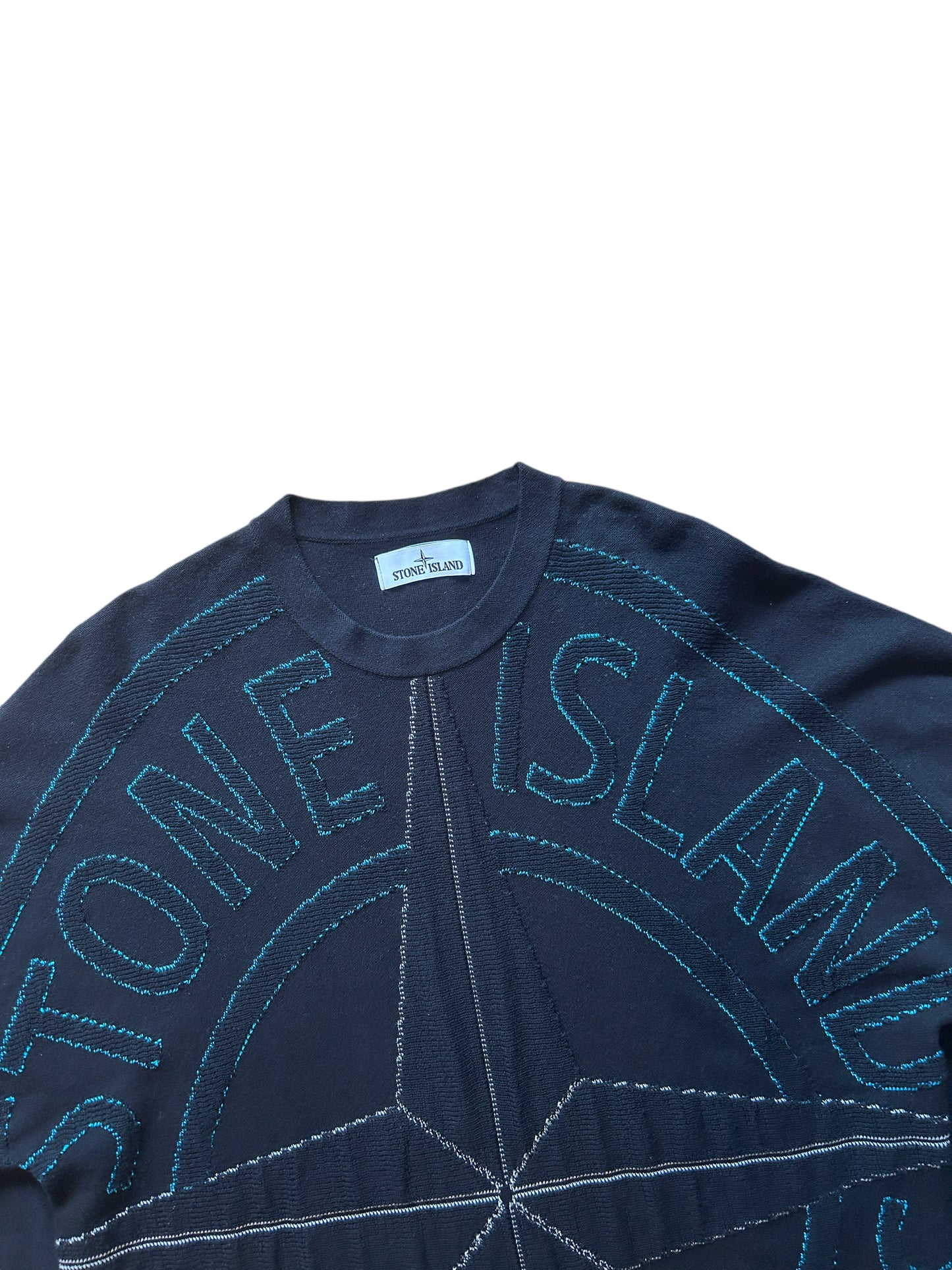 Stone Island Big Logo Jacquard Knit Sweatshirt