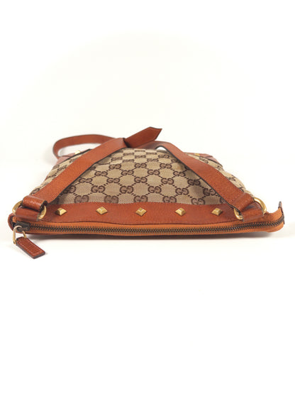 Gucci GG Canvas Studded Shoulder Bag / Crossbody Bag