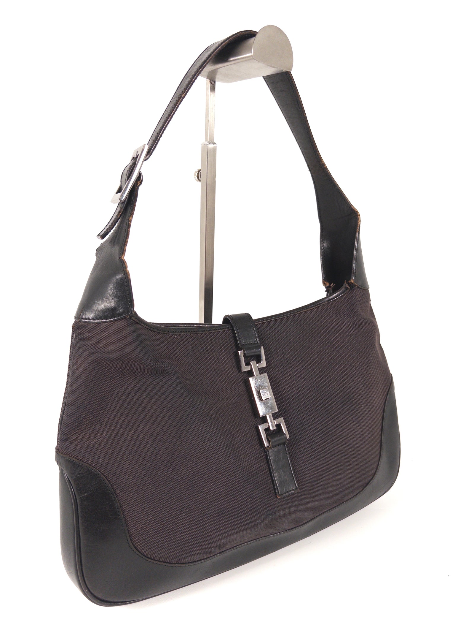Gucci Jackie GG Canvas One-Shoulder Bag with Patterned Interior