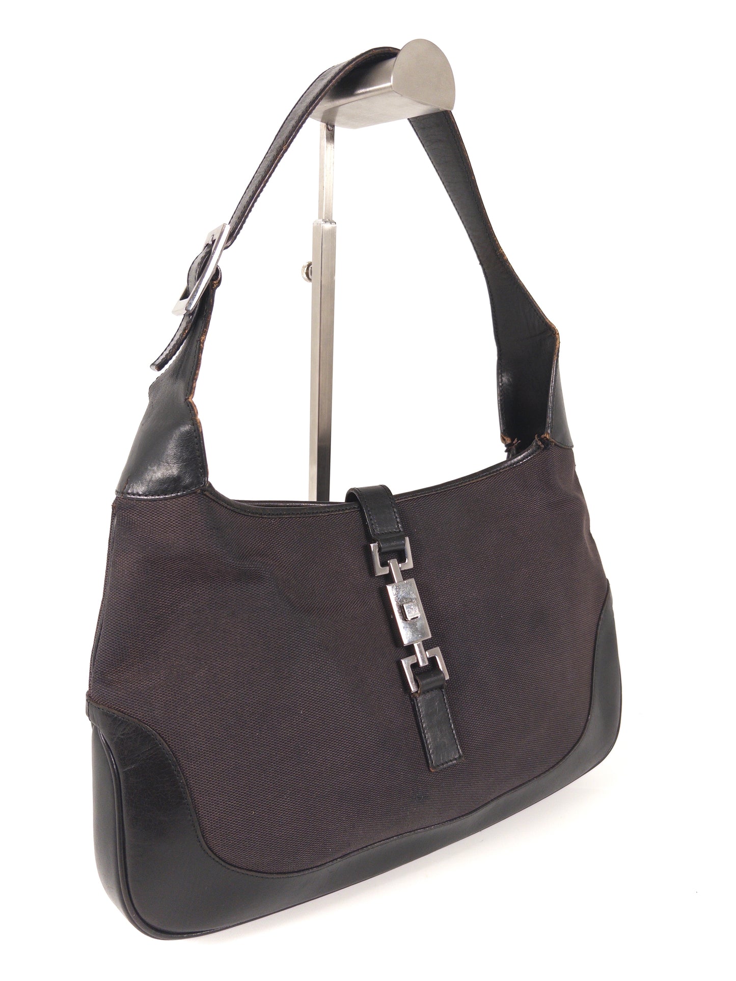 Gucci Jackie GG Canvas One-Shoulder Bag with Patterned Interior