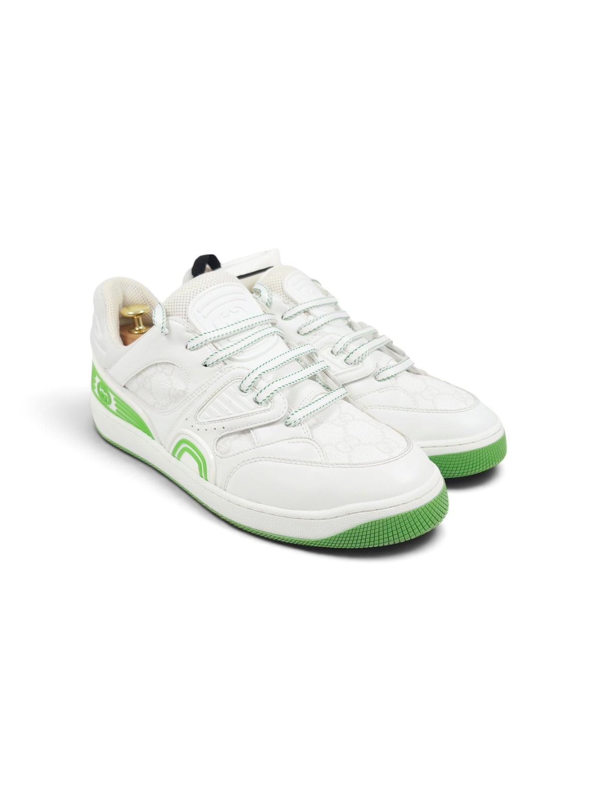 Gucci White & Green GG Sneakers (EU 43.5)