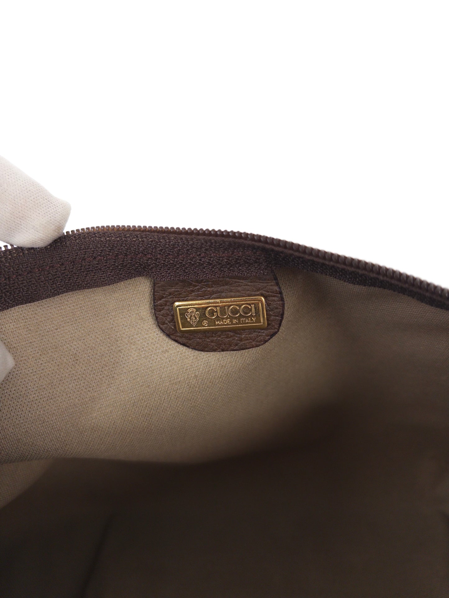 GUCCI PVC monogram clutch bag