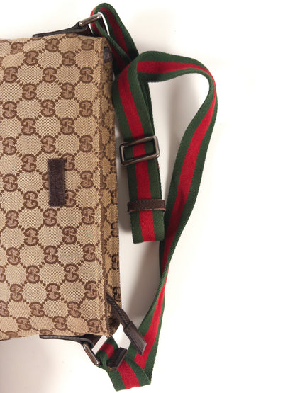 Gucci GG Canvas Sherry Line Crossbody Messenger Bag