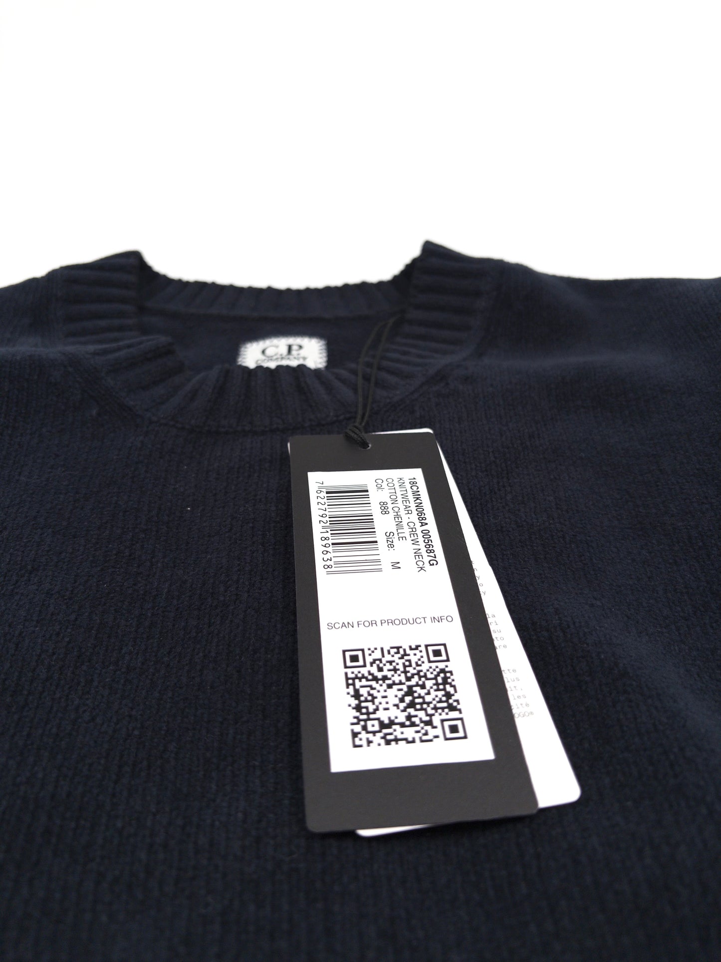 C.P. Company Cotton Chenille Crew Neck Sweatshirt - Navy