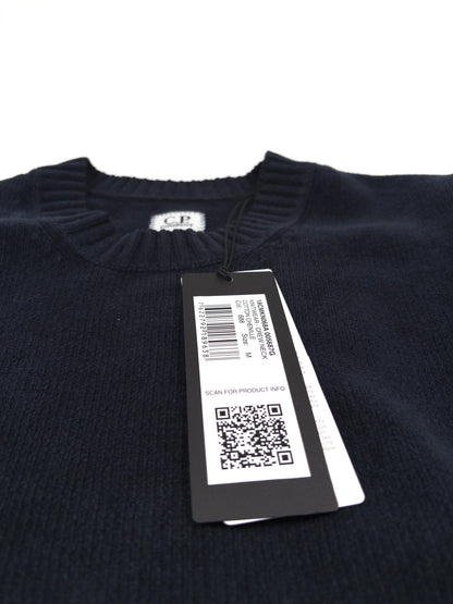 C.P. Company Cotton Chenille Crew Neck Sweatshirt - Navy