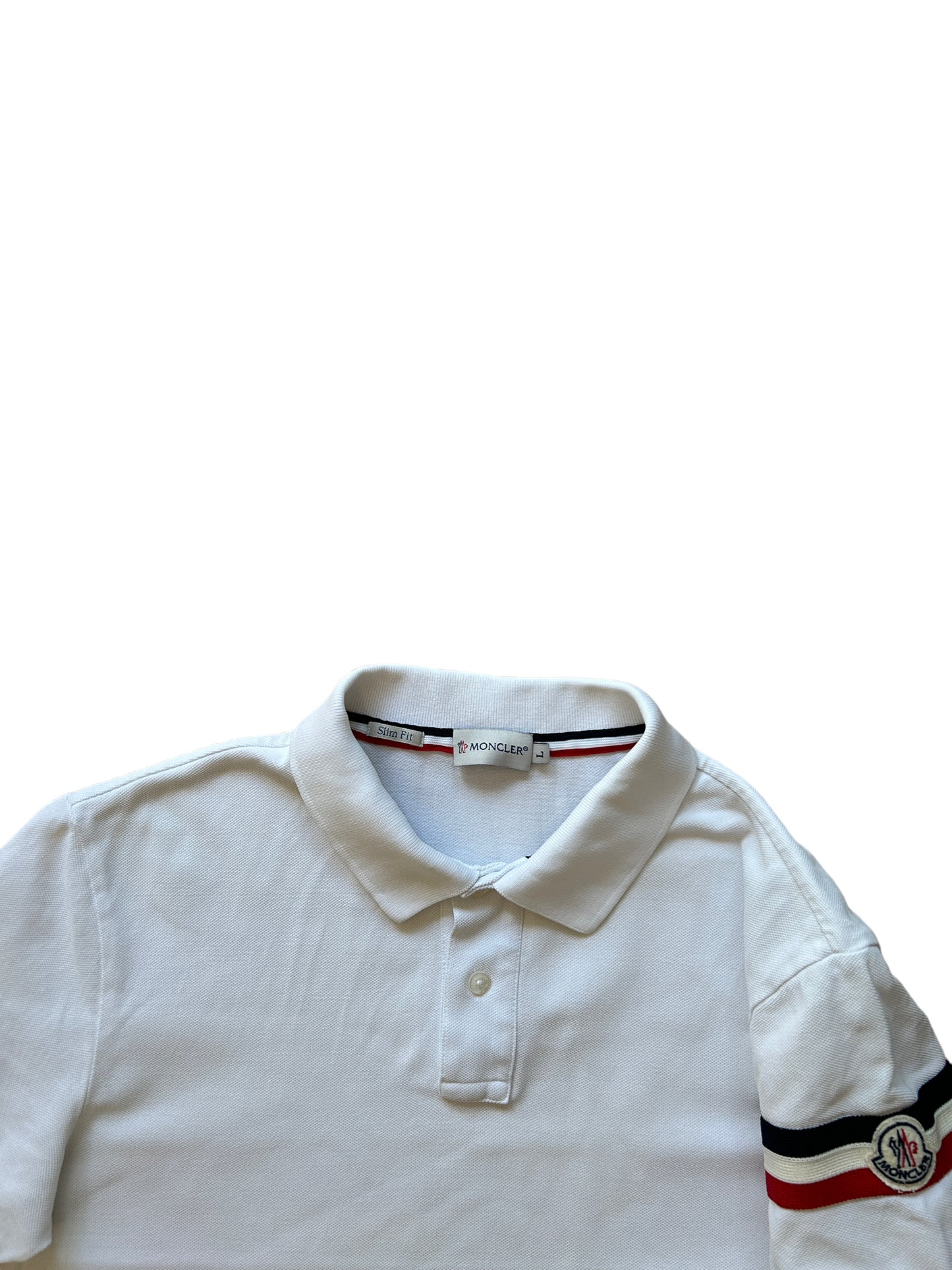 Moncler White Polo Shirt