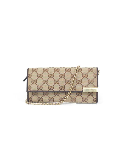 Gucci GG Canvas Chain Wallet Long Wallet