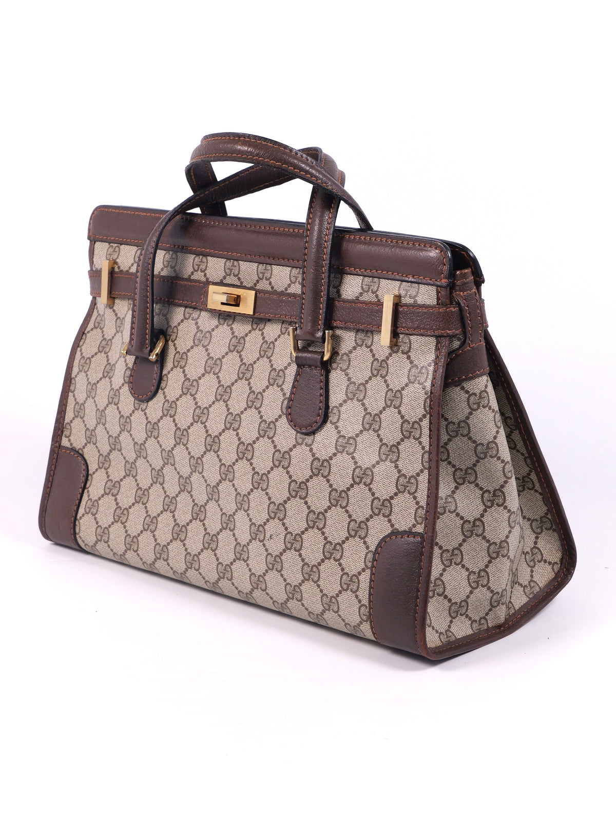 Gucci GG Supreme Gold Hardware Tote Bag
