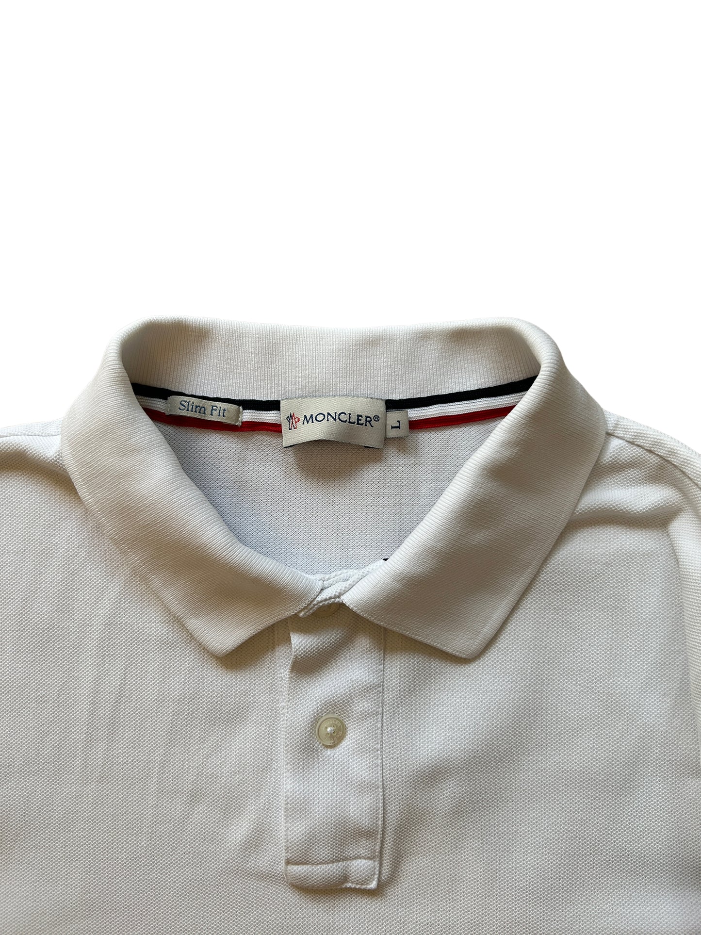 Moncler White Polo Shirt