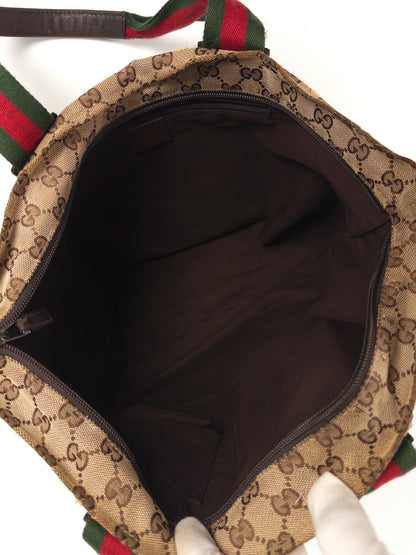 Gucci GG Handbag Sherry Line Web Tote Bag