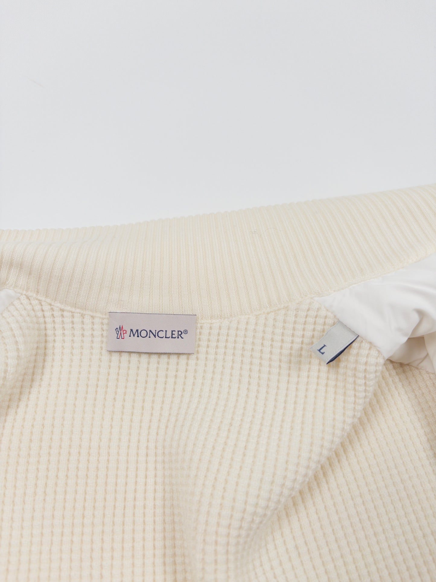 Moncler Spell-out Down Cardigan White (Fits M)