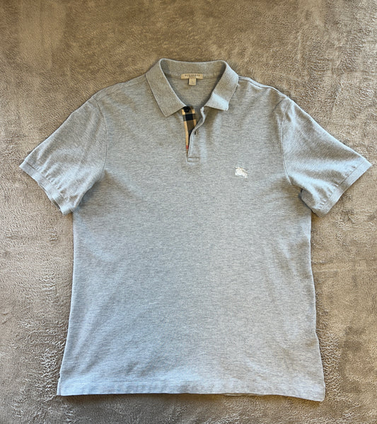 Burberry Check Polo Shirt Grey