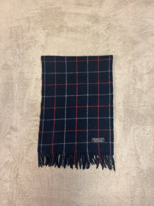 Burberry Lambwool Vintage Check Halsduk Marinblå
