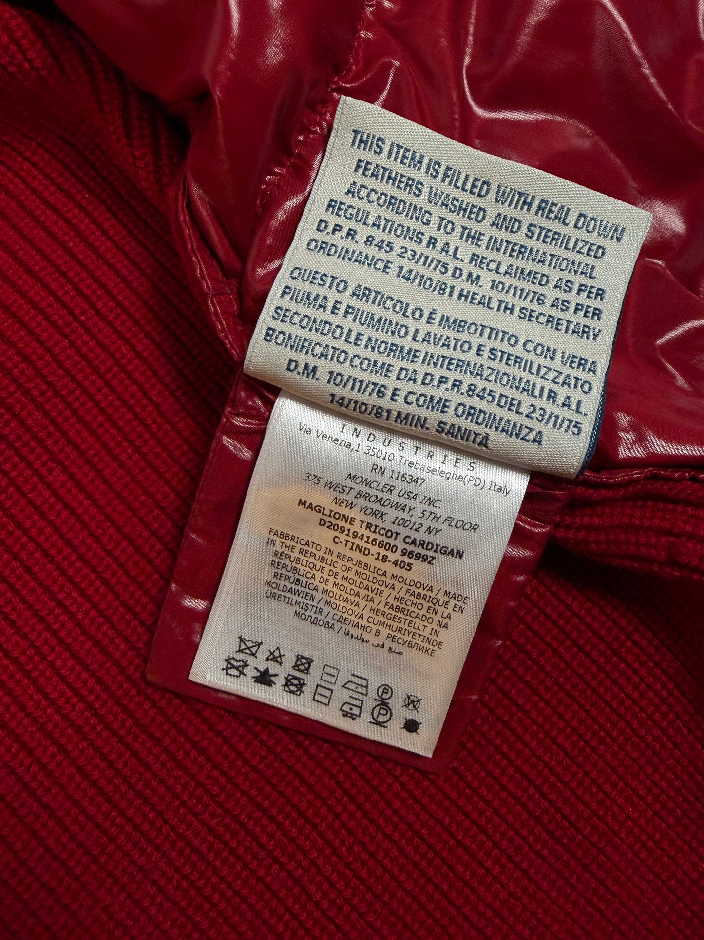 Moncler Tricolour Down Cardigan