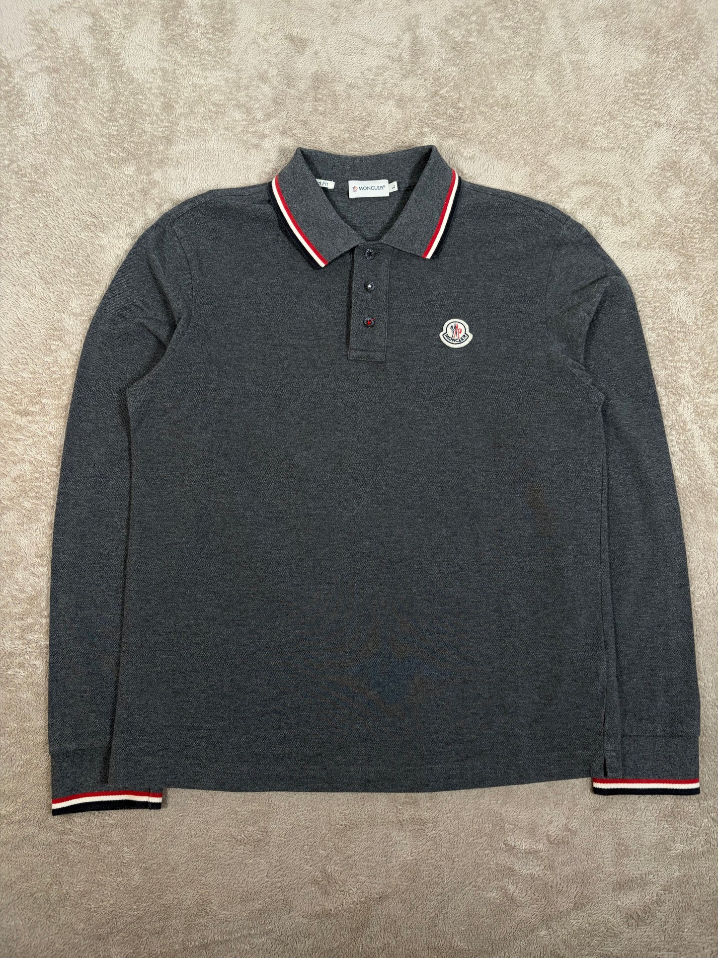 Moncler Tricolour Longsleeve Polo Shirt