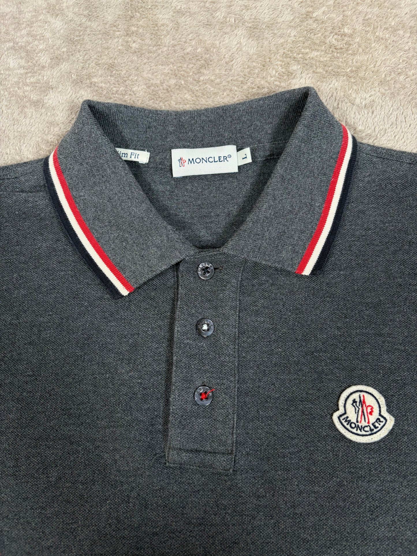 Moncler Tricolour Longsleeve Polo Shirt