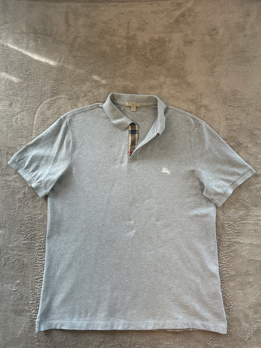 Burberry Check Polo Shirt Grey