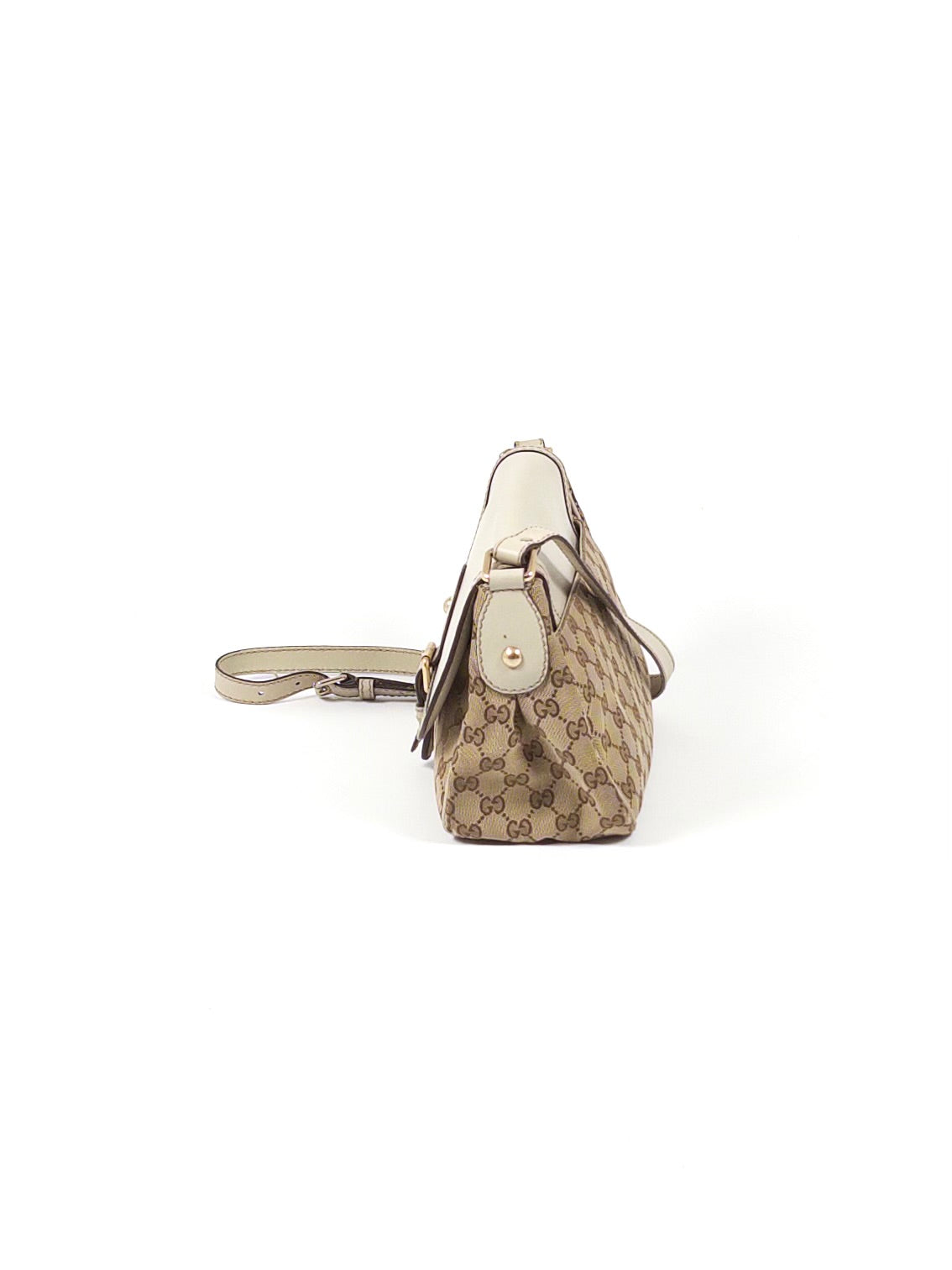 Gucci GG Canvas Leather Flap Shoulder Bag