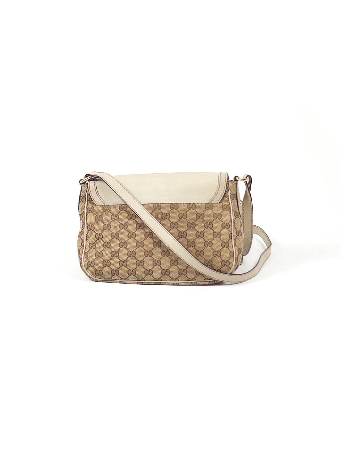 Gucci GG Canvas Leather Flap Shoulder Bag