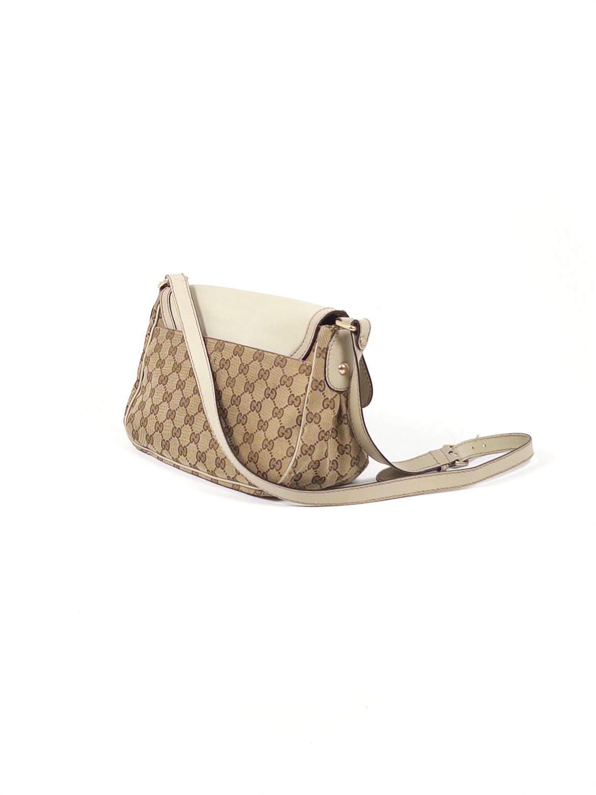 Gucci GG Canvas Leather Flap Shoulder Bag