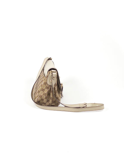 Gucci GG Canvas Leather Flap Shoulder Bag